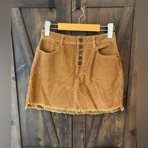 Indigo Rein Corduroy Button Up Mini Skirt